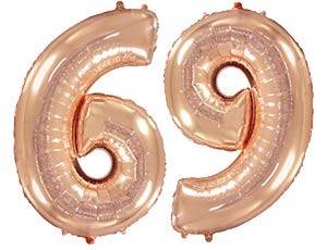 Fm (40"/102 см) Цифра, 6/9, Розовое Золото, 1 шт.