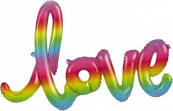 Fa (48&quot;/122 см) Фигура, Надпись &quot;Love&quot;, Радужный, Градиент, 1 шт.