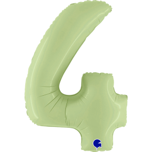 Gr (40''/102 см) Цифра, 4, Оливковый, Сатин, 1 шт.