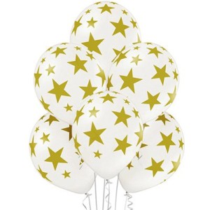 Bb (14''/35 см) /Шелкография металлик Звезды золот-070, 25 шт.