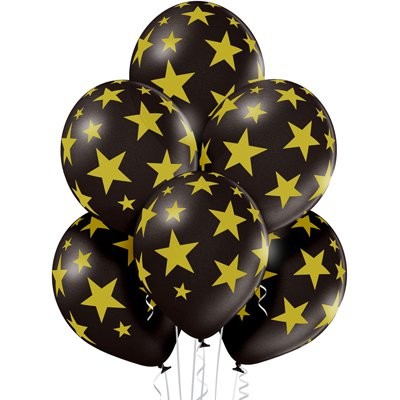 Bb (14''/35 см) /Шелкография металлик Звезды золот-090, 25 шт.