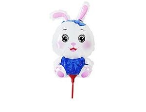 Вз (13&quot;/33 см) Мини-фигура с клапаном + палочка, Заяц в синем, 5 шт.