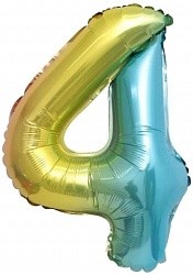 Fa (16''/41 см) Мини-цифра, 4, Нежная радуга, Градиент, 1 шт.