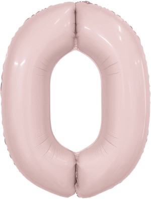 Ag (40''/102 см) Цифра, 0, Slim, Пыльная роза, в упаковке 1 шт.