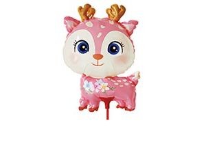 Вз (13&quot;/33 см) Мини-фигура с клапаном + палочка, Олень розовый, 5 шт.