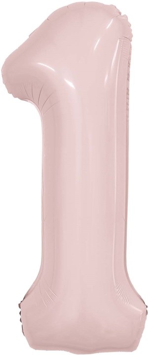 Ag (40''/102 см) Цифра, 1, Slim, Пыльная роза, в упаковке 1 шт.