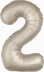 Ag (40''/102 см) Цифра, 2 Slim, Кремовый, Сатин, 1 шт. в упак.