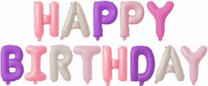 Набор шаров-букв (16&quot;/41 см) Мини-, Надпись &quot;Happy Birthday&quot; для девочки, в упаковке 1 шт.