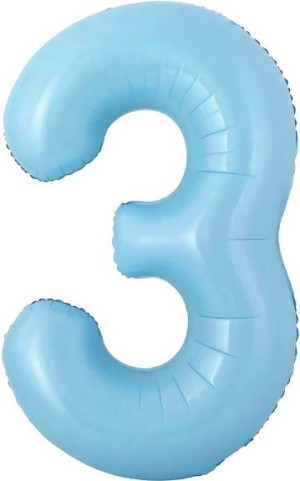 Fa (16&quot;/41 см) Мини-цифра с клапаном, 3, Голубой, 1 шт.