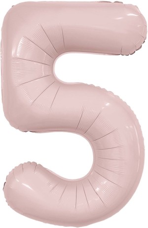 Ag (40''/102 см) Цифра, 5, Slim, Пыльная роза, в упаковке 1 шт.