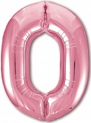 Ag (40&quot;/102 см) Цифра, 0, Slim, Розовый, в упаковке 1 шт.