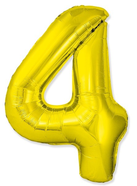 Fm (40''/102 см) Цифра, 4 Slim, Золото, 1 шт. в уп.