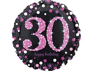 An (18''/45см) /Sparkling Birthday 30 pink