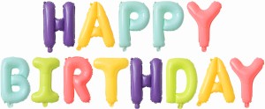 Набор шаров-букв (16''/41 см) Мини-Надпись &quot;Happy Birthday&quot;, Макарунс, Ассорти, в упаковке 1 шт.