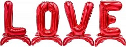 Набор шаров-букв (32&quot;/81 см) LOVE, на подставке, Красный, 1 упак. в упак.