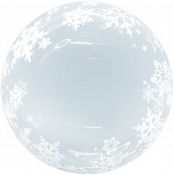 Fa (18''/46 см) Сфера 3D, Deco Bubble, Снежинки, Прозрачный, 1 шт. в упак.