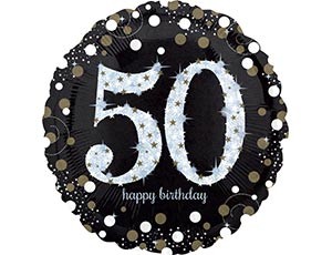 An (14''/45см) /Sparkling Birthday 50 gold