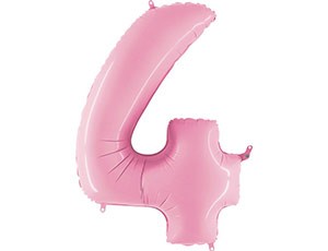 Gr (40''/102 см) /ЦИФРА 4 Пастель Pink, 1 шт.