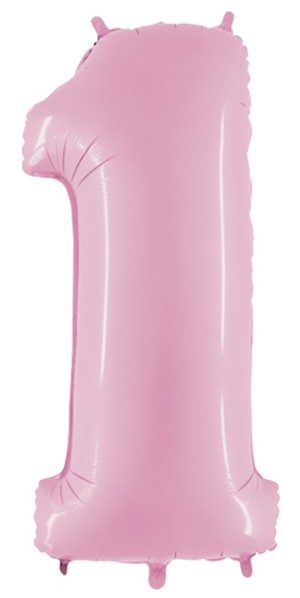 Fm (40''/102 см) Цифра, 1, Пастель розовый, 1 шт.