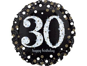 An (18''/45см) /Sparkling Birthday 30 gold