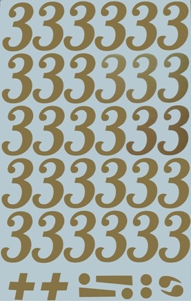 Наклейки буквы 5 см &quot;З&quot; золото, 1 лист