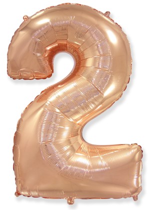 Fm (40&quot;/102 см) Цифра, 2, Розовое Золото, 1 шт.