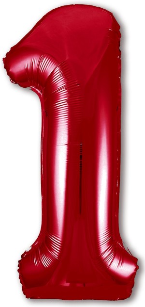 Ag (40&quot;/102 см) Цифра, 1 Slim, Красный, 1 шт. в упак.