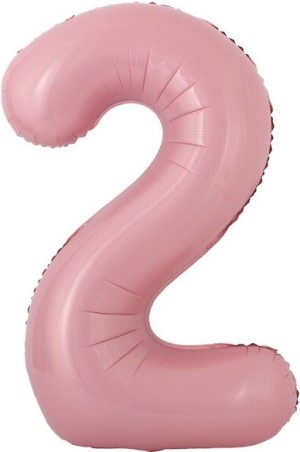 Fa (16&quot;/41 см) Мини-цифра с клапаном, 2, Розовый, 1 шт.