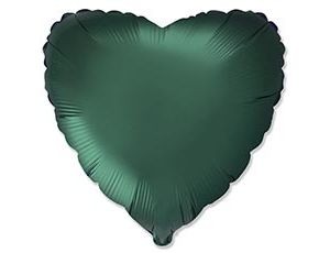 Fm (18&quot;/46 см) СЕРДЦЕ Сатин Dark Green, 1 шт.