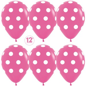Sp (12''/30 см) /Белые точки, Фуше, пастель, 5 ст. 50 шт.