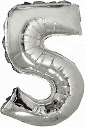 Fa (16"/41 см) Мини-Цифра с клапаном, 5, Серебро, 1 шт.