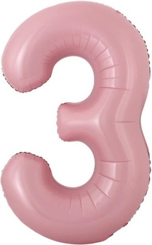 Fa (16&quot;/41 см) Мини-цифра с клапаном, 3, Розовый, 1 шт.