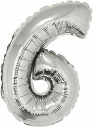 Fa (16&quot;/41 см) Мини-Цифра с клапаном, 6, Серебро, 1 шт.