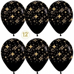 Sp (12&quot;/30 см) Сверкающие бриллианты, Черный (080), пастель, 5 ст, 50 шт.