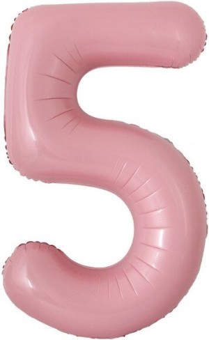 Fa (16&quot;/41 см) Мини-цифра с клапаном, 5, Розовый, 1 шт.