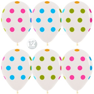 Sp (12''/30 см) /Горошек, Прозрачный, кристалл, 5 ст многоцвет флюор, 50шт.