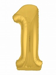 Ag (40''/102 см) Цифра, 1, Slim, Золото, в упаковке 1 шт.
