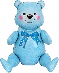 Fa (32''/81 см) Фигура, Сидячий мишка, Голубой, в упаковке 1 шт.