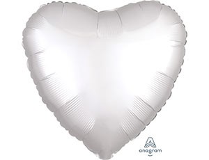 Аn (18''/46 см) СЕРДЦЕ Сатин White, 1 шт.