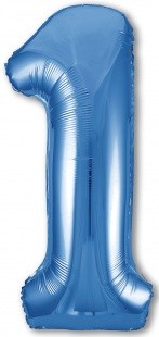 Ag (40''/102 см) Цифра, 1, Slim, Синий, в упаковке 1 шт.
