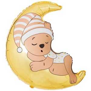 Вз (32''/81 см) ФИГУРА Мишка спящий на луне, в уп. 1шт.