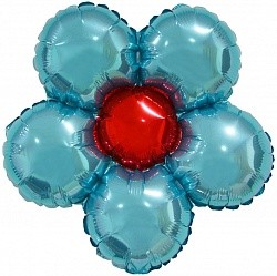 Fa (17''/43 см) Цветок, Ромашка (надув воздухом), Голубой, 1 шт.