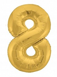 Ag (40''/102 см) Цифра, 8, Slim, Золото, в упаковке 1 шт.
