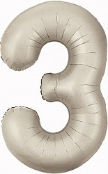 Ag (40''/102 см) Цифра, 3 Slim, Кремовый, Сатин, 1 шт. в упак.