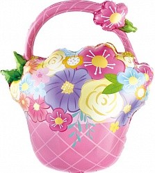Fa (27&quot;/69 см) Фигура, Цветочная корзинка, Розовый, 1 шт.