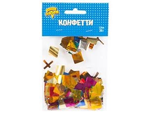 Конфетти Квадрат фольга ассорти 1,5см 20грG