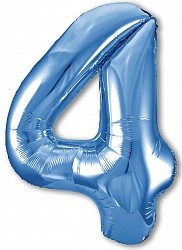 Ag (40''/102 см) Цифра, 4 Slim, Синий, в упаковке 1 шт.