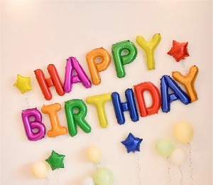 Fa Набор шаров-букв (16''/41 см) Мини-, Надпись &quot;Happy Birthday&quot;, Ассорти, в упаковке 1 шт.