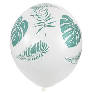M (12&quot;/30см) Пастель WHITE (шелк) 5 ст. рис Листья Тропики (25 шт.)