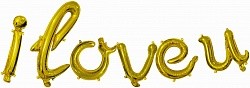 Fa (17&quot;/43 см) Набор букв Мини-Надпись &quot;I Love...&quot; (изящный курсив), Золото, 1 шт. в упак.